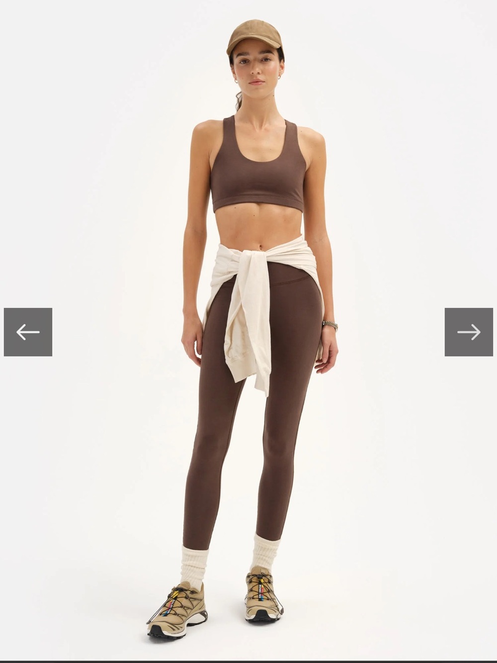 MATE The Label Sports Bra XS Brown Organic Cotton Racerback Sustainable USA Made - Picture 3 of 9